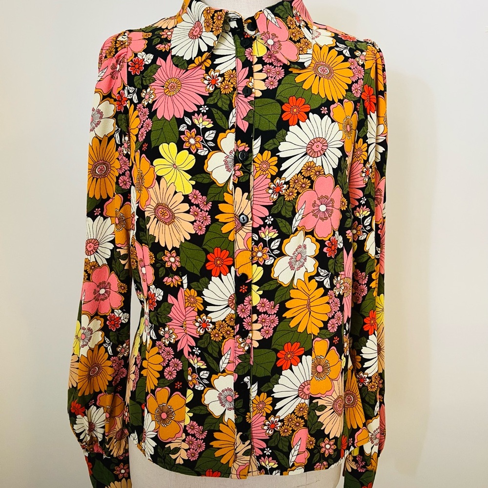 Hell Bunny Multicolor Floral Blouse